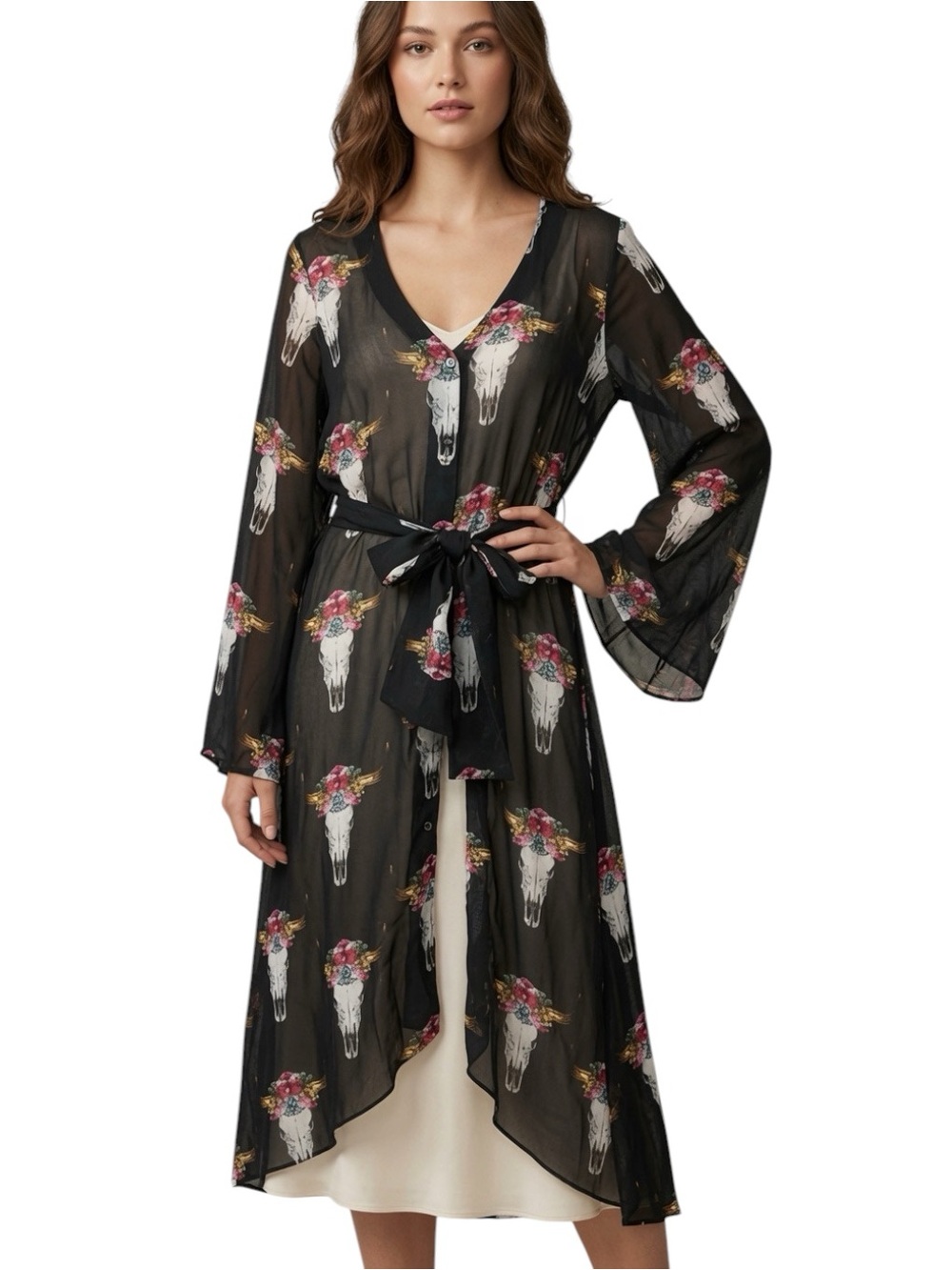 SHOW ME YOUR MUMU: Bull and the Beautiful Sheer Button-Up Duster -Size Medium